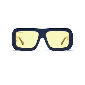 Lorvae Women’s Navy Frame Sunglasses with Yellow Lenses